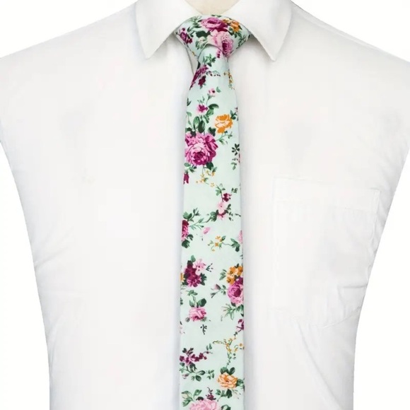 Egara Men’s Floral Cotton Tie - Picture 4 of 4